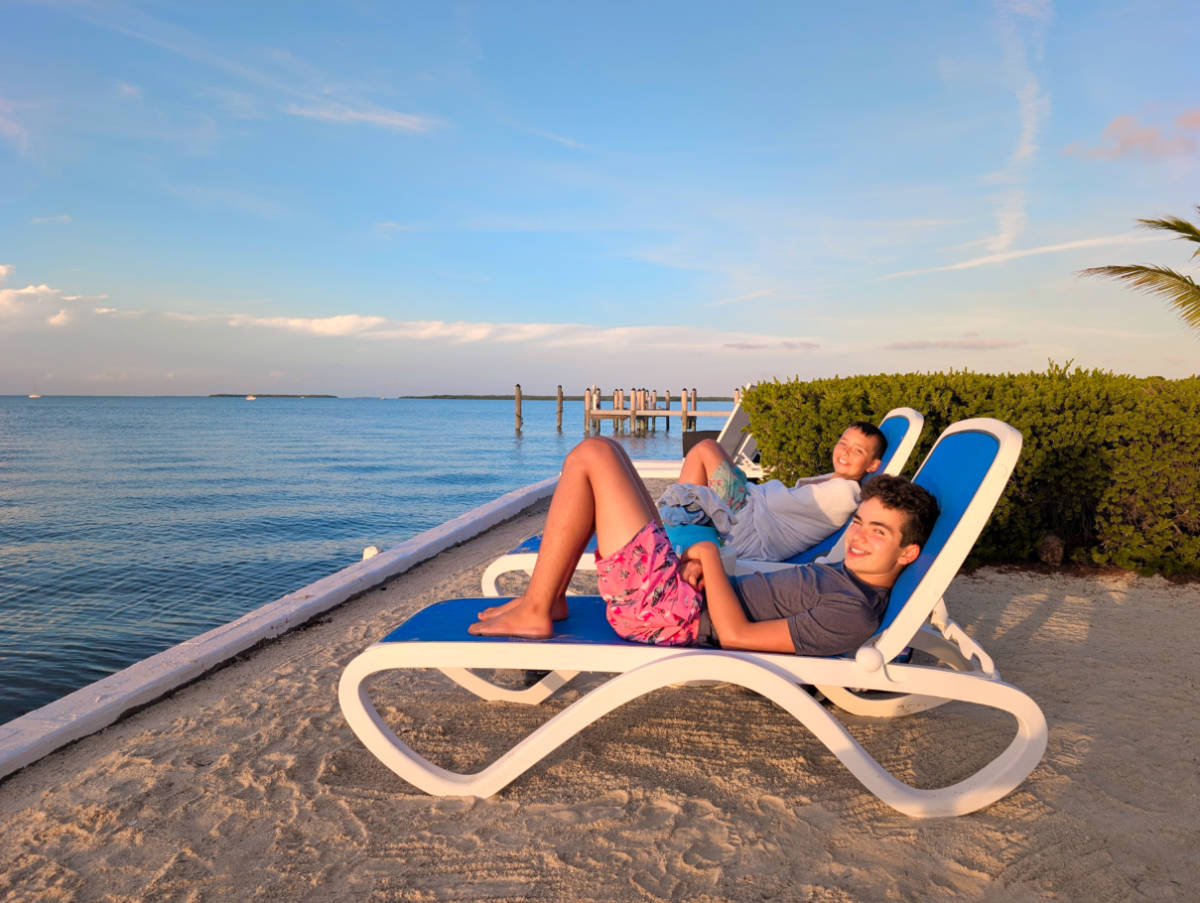 Taylor Family relaxing at Casa Morada Resort Islamorada Florida Keys 1