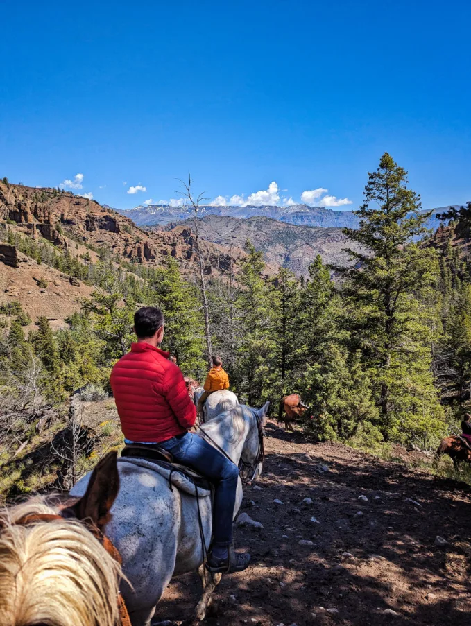 Taylor Family riding horses at Bill Cody Ranch Cody Wyoming 11