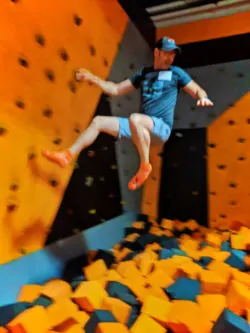 Taylor Family rock wall climbing at Big Air Buena Park California 2