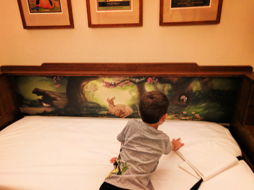Taylor Family using pullout bed in Disneys Grand Californian Hotel Disneyland 1