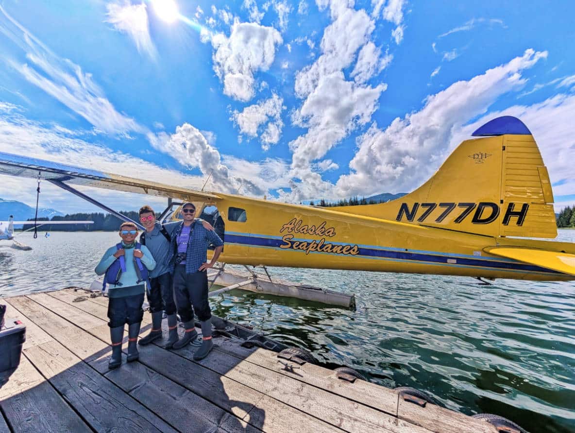 Taylor Family with Alaska Seaplanes at Juneau Float Pond Juneau Alaska 2
