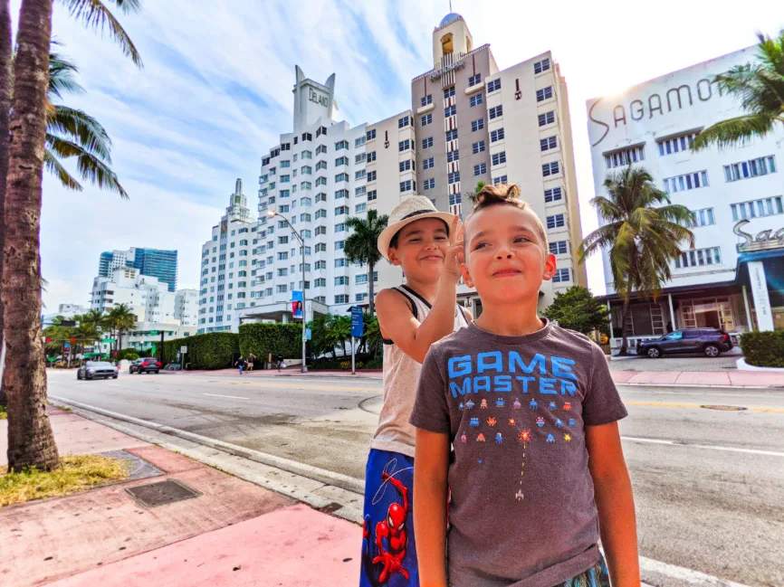 Taylor Family with Art Deco Hotels Along Collins Ave South Beach Miami Florida 1