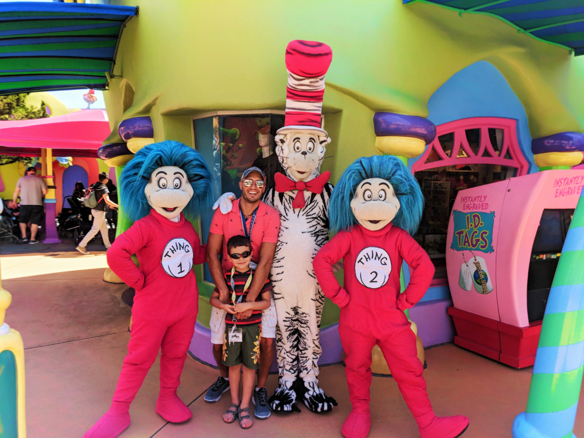 Taylor Family with Cat in the Hat in Seuss Landing Universal Islands of Adventure Orlando