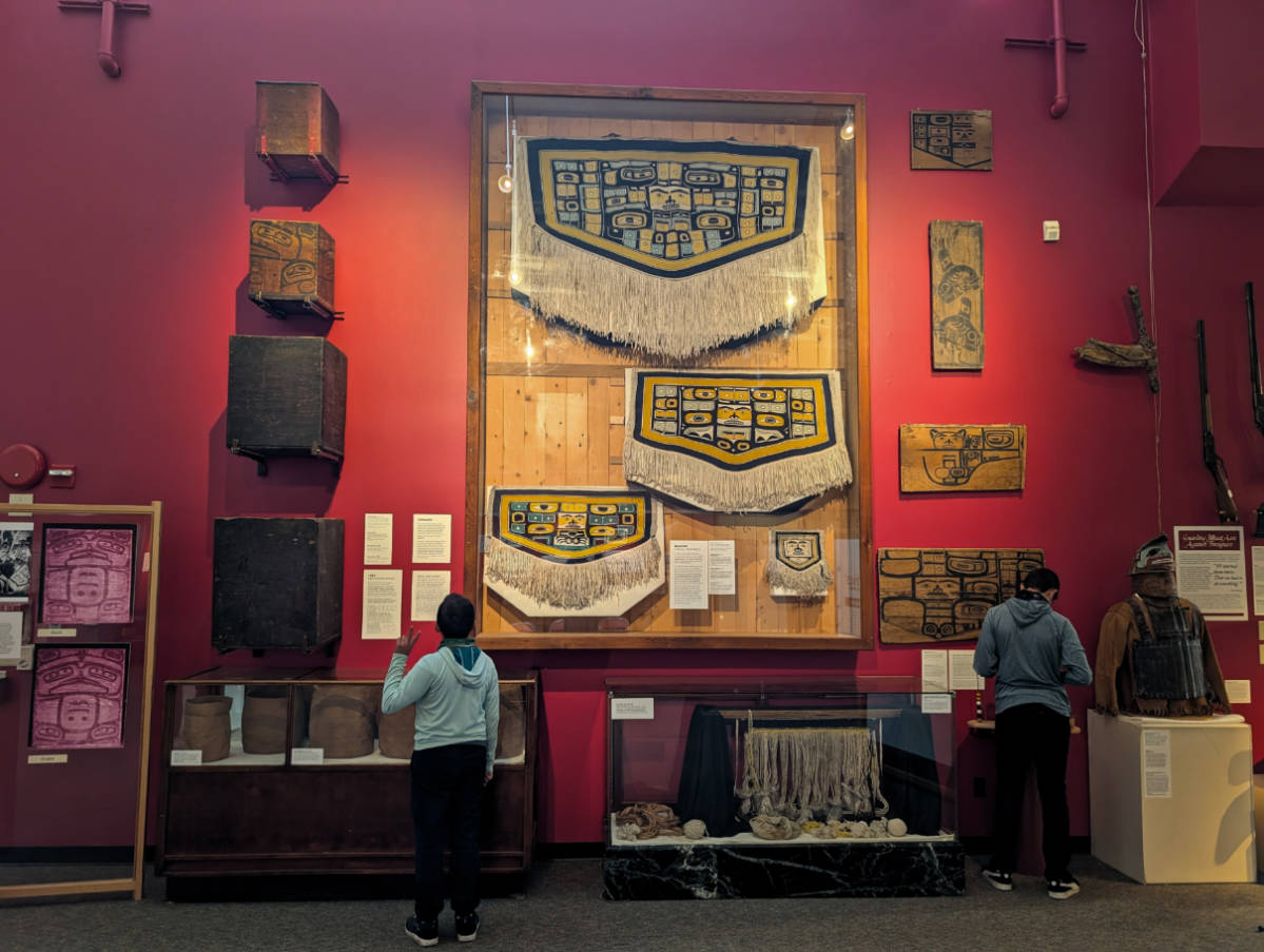 Taylor Family with Chilkat Tlingit Blankets in Sheldon Haines Museum Haines Alaska 1