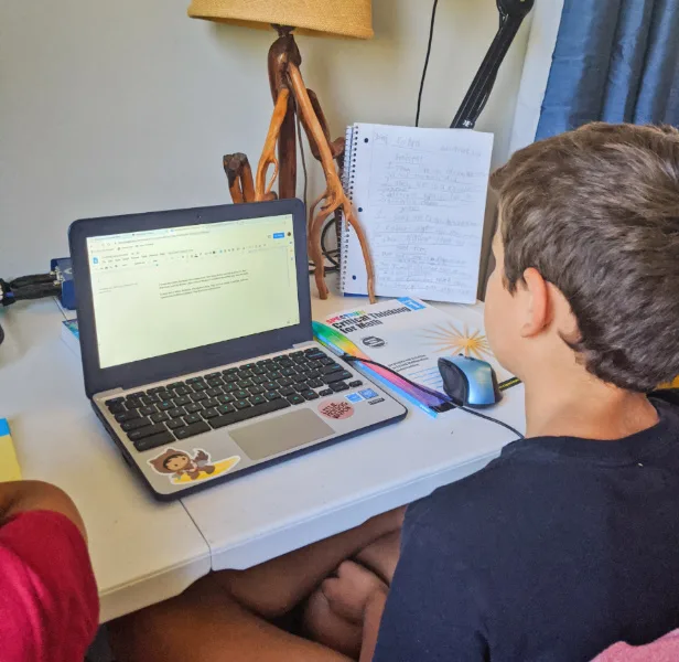 Taylor Family with Chromebook Virtual School Setup 1