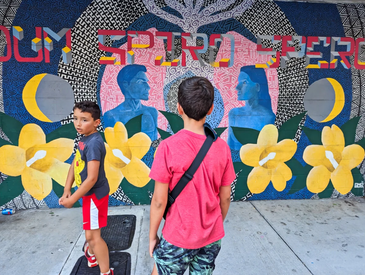 Taylor Family with Dum Spiro Spero Mural Street Art Downtown Columbia South Carolina 1