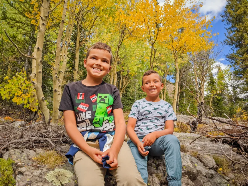 Taylor Family with Fall Colors Hiking at Mohawk Lakes White River National Forest Breckenridge Colorado 2