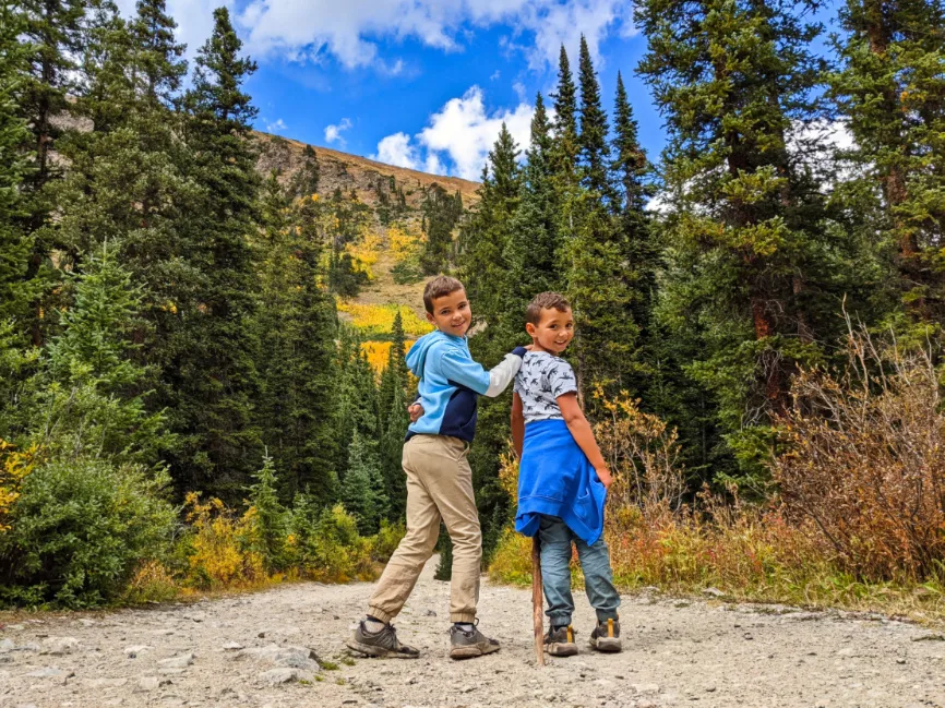 Taylor Family with Fall Colors at Spruce Creek Trail White River National Forest Breckenridge Colorado 5