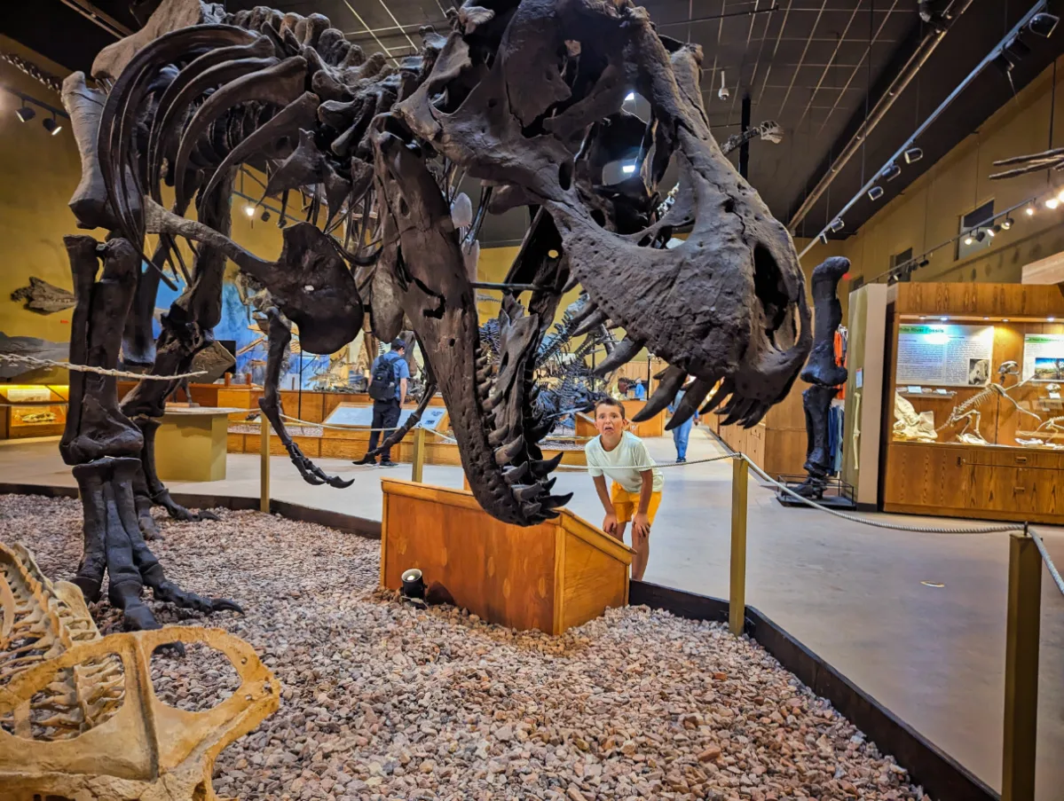 Taylor Family with Fossils at Wyoming Dinosaur Center Thermopolis Wyoming 3