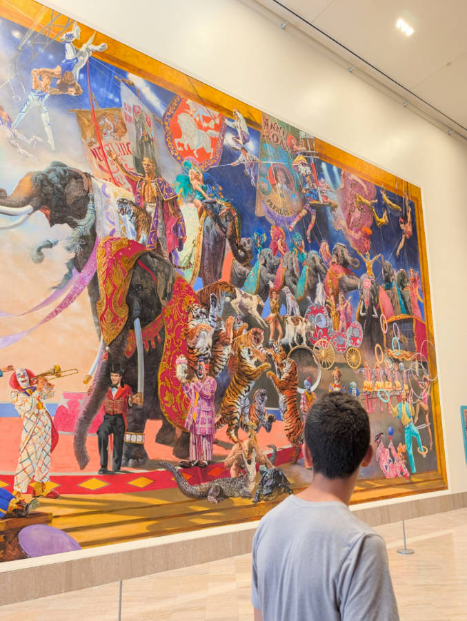 Taylor Family with Greatest Show on Earth Mural in Circus Museum at the Ringling in Sarasota Florida 1