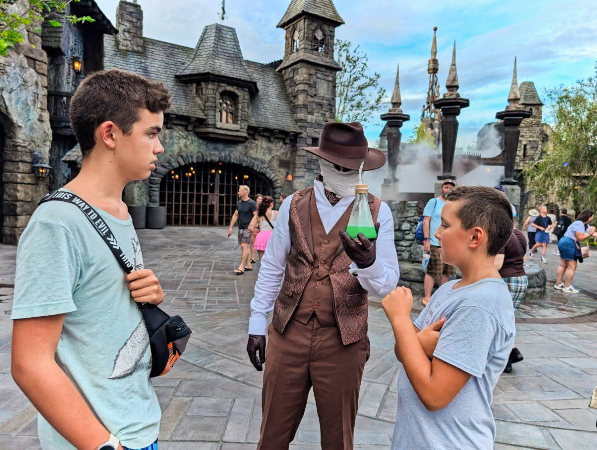 Taylor Family with Invisible Man in Dark Universe in Epic Universe Universal Orlando 2