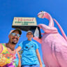 Taylor Family with Pink Dinosaur in Vernal Utah 2