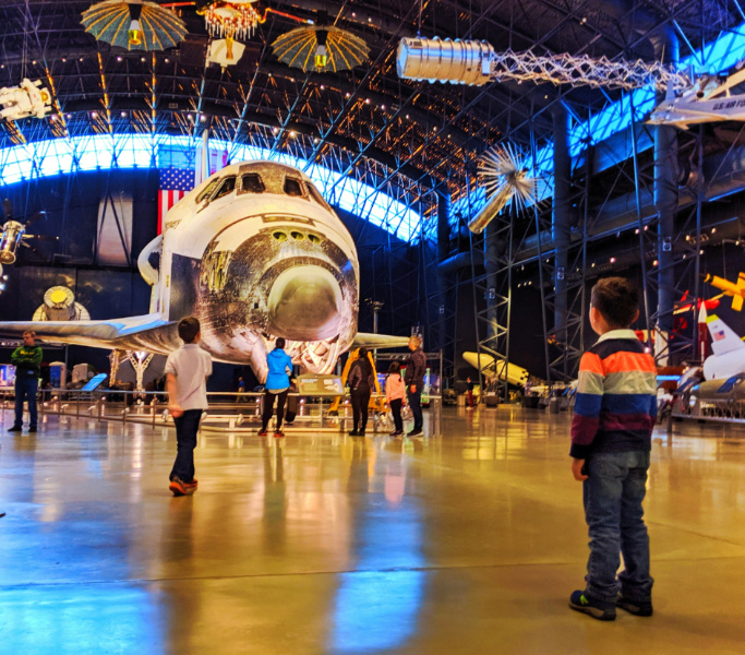 Taylor Family with Space Shuttle at Udvar Hazy Air and Space Museum Fairfax Virginia 2b