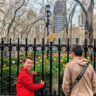 Taylor Family with Tulips at Bryant Park at New York Public Library New York City 1