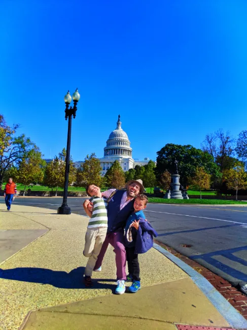 Taylor Family with US Capitol Building from National Mall Washington DC 3