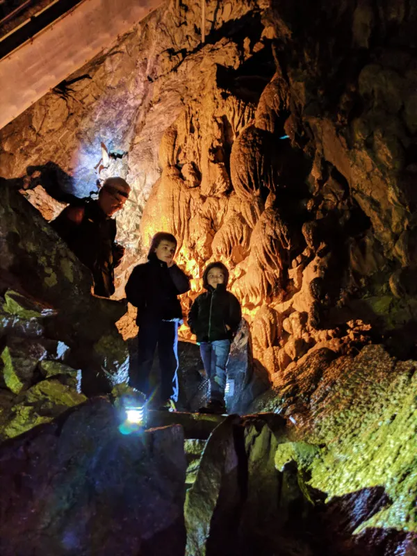 Taylor Family with ranger in caves at Oregon Caves National Monument Oregon 3