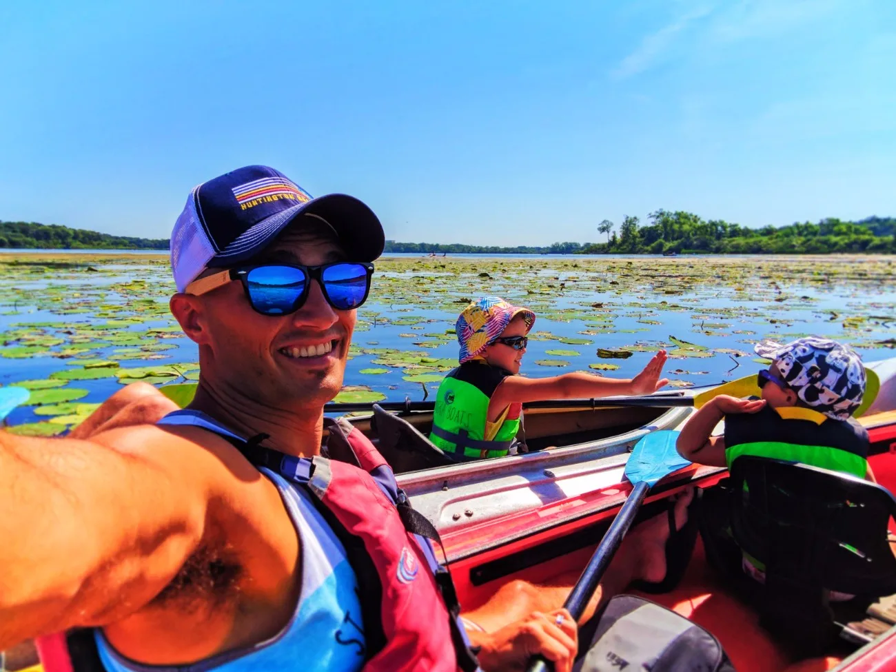 Taylor family out kayaking with Wingra Boats Madison Wisconsin 2