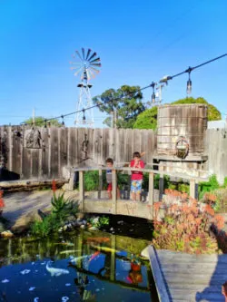 Taylor kids Garden at Hitching Post restaurant Casmalia Santa Maria Valley California 2