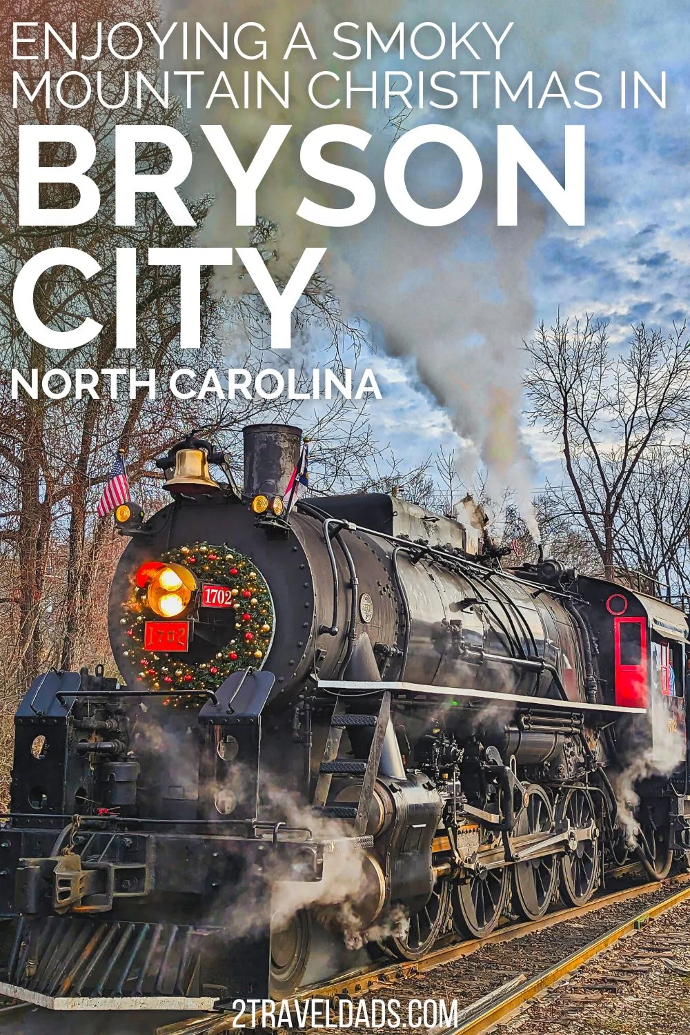 Christmas in Bryson City, NC is one of the most magical places to enjoy the holidays in the Smoky Mountains. See the best things to do, including the Polar Express Train and hiking in Great Smoky Mountains NP in the winter.
