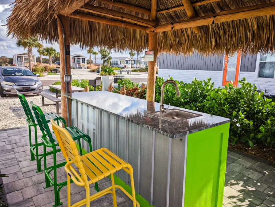 Tiki Hut Outdoor Kitchen Cabana Cabin at Camp Margaritaville Auburndale Central Florida 1