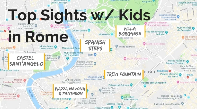 Top Sights in Rome map