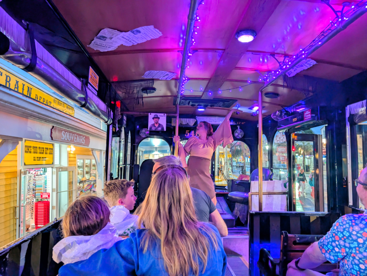 Tour Guide on Ghosts and Gravestones Tour Trolley in Key West Florida Keys 1