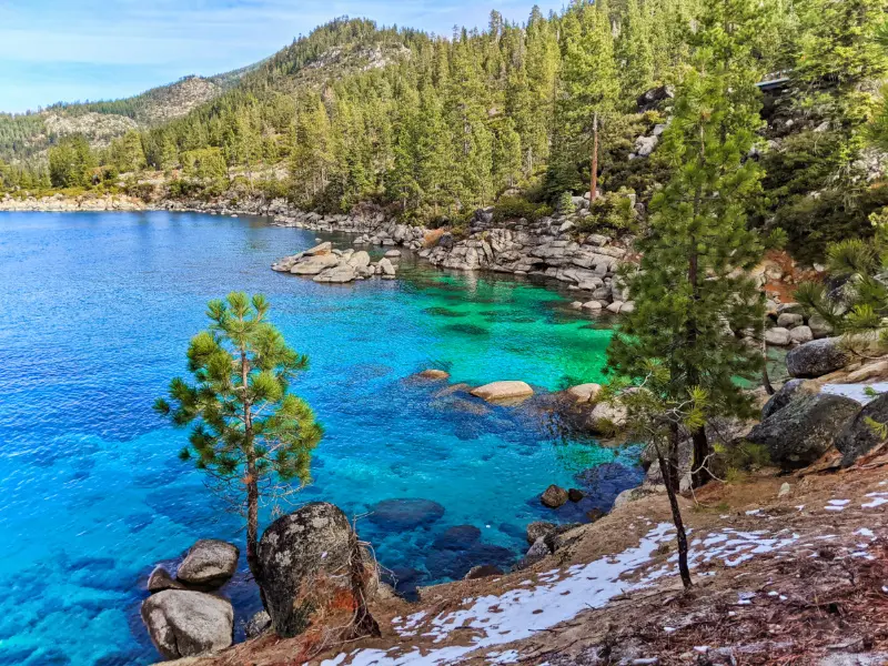 Turquoise water at Emerald Cove East Shore Trail Lake Tahoe Nevada 2020 10