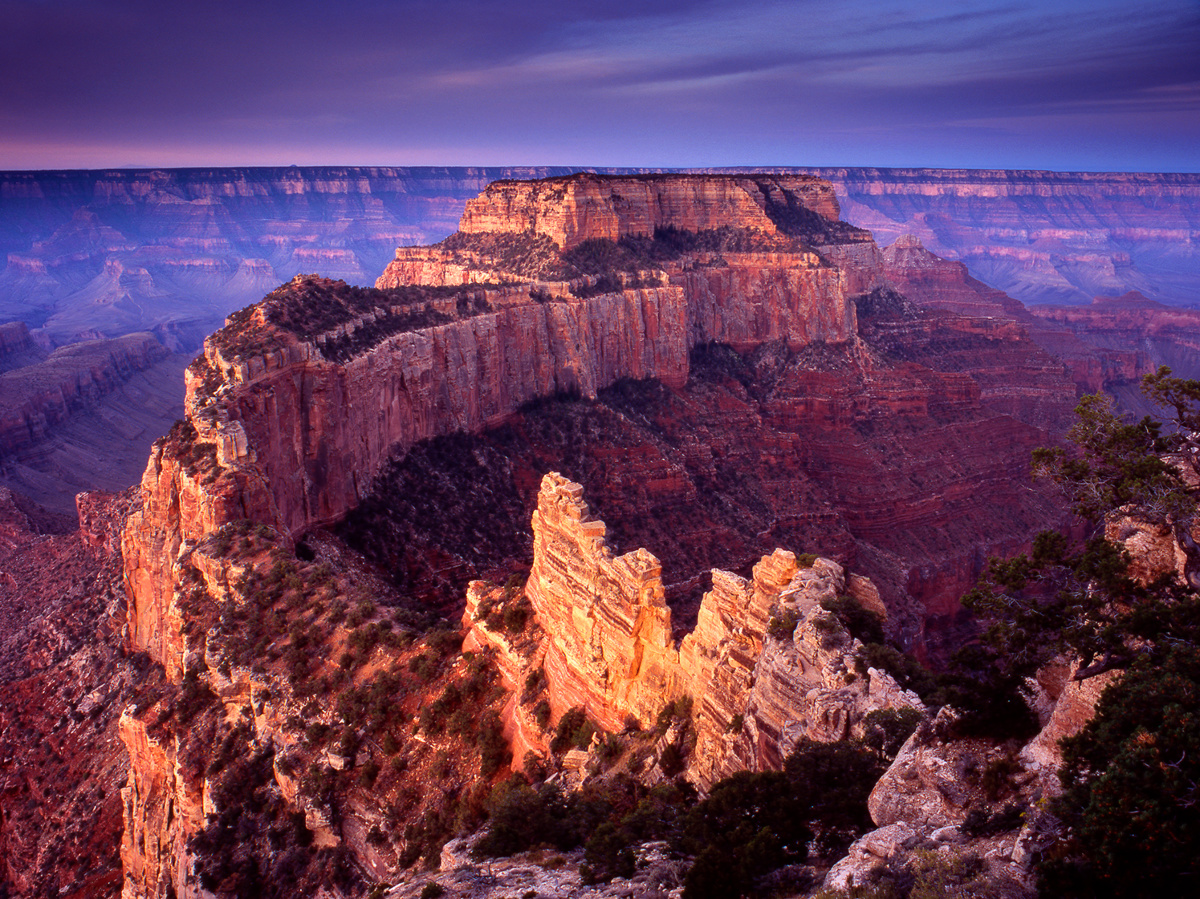 Wotan's Throne as viewed from the overlook at Cape Royal on the north rim of the Grand Canyon National Park, Arizona