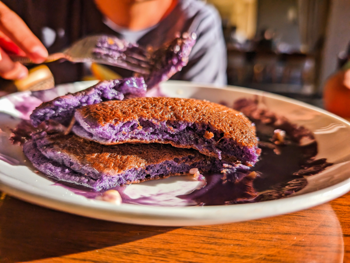 Ube Macadamia Pancakes at Sheraton Coconut Beach Resort Kapaa Kauai 2