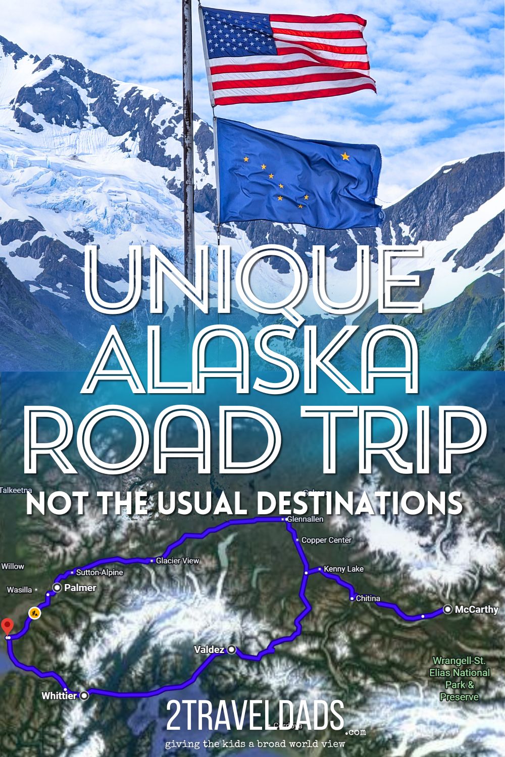 Doing a road trip in Alaska can be very easy and run of the mill, but this is a unique plan that takes you off the beaten path to some towns that a lot of visitors overlook or just haven't even heard of. This is a different Alaska summer road trip than most people have done, and it's an adventure you'll love to tell people about when you get home. Road trip highlights include McCarthy, Valdez, Copper Center and lots of opportunities for glaciers and whitewater rafting.