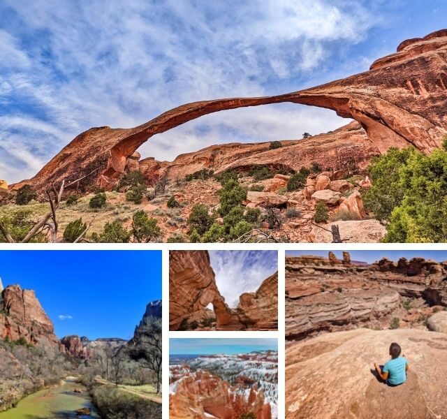 This Utah National Parks road trip plan takes you to all five parks, includes some stops at amazing Utah State Parks and goes off the beaten path for an amazing trip. Includes hotel recommendation and how to plan this fun Utah road trip.