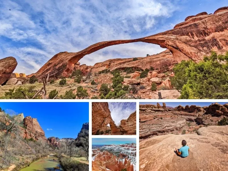 This Utah National Parks road trip plan takes you to all five parks, includes some stops at amazing Utah State Parks and goes off the beaten path for an amazing trip. Includes hotel recommendation and how to plan this fun Utah road trip.