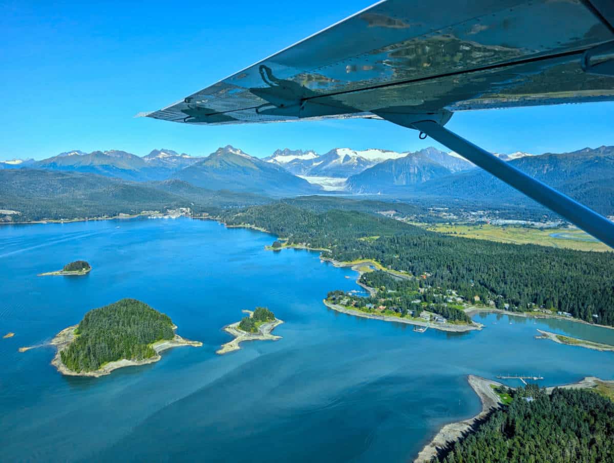 View from Alaska Seaplanes Gustavus to Juneau Alaska