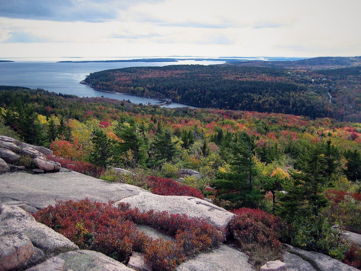 View from Cadillac Mountain Acadia National Park Maine