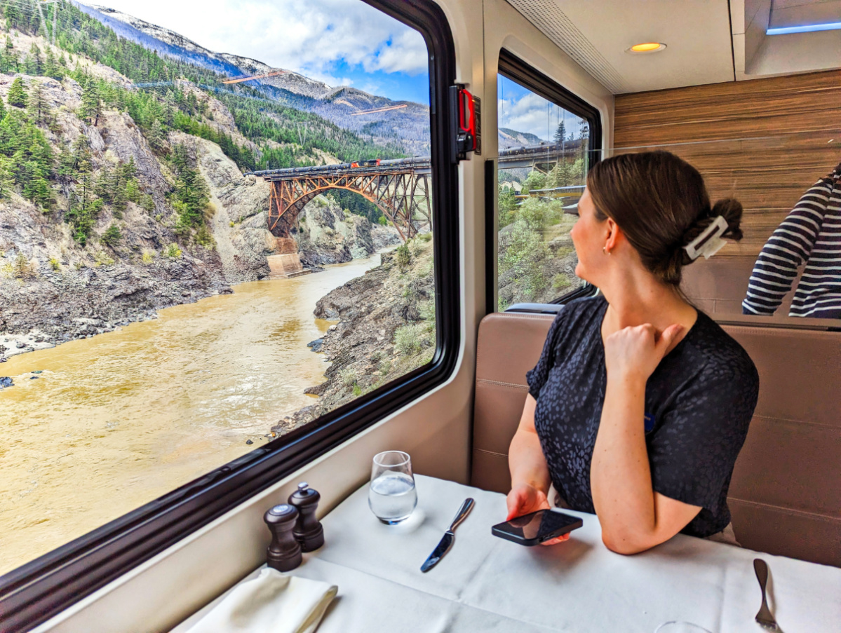 View from Dining Level of Rocky Mountaineer GoldLeaf Service First Passage to the West 1