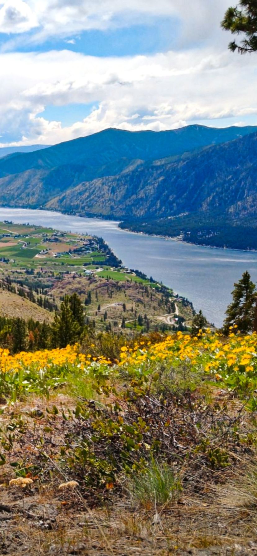 View from Fourth of July Mountain Hiking Lake Chelan Washington Wine Country