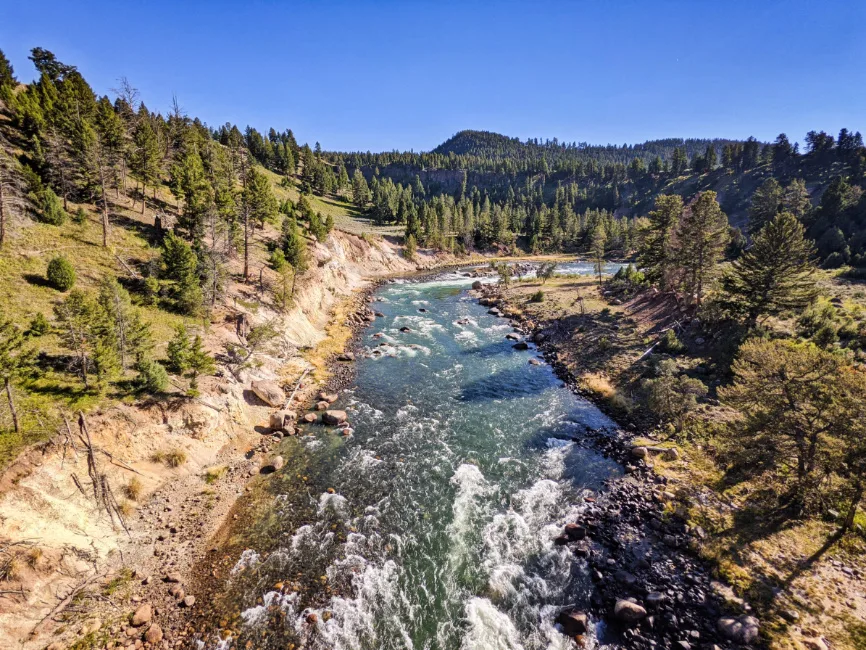 View from Yellowstone River Picnic Area Yellowstone National Park Wyoming 1