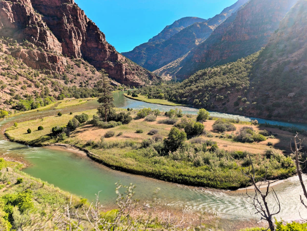 View from hike while Rafting the Green River with OARS in Dinosaur National Monument Gates of Lodore Utah 1