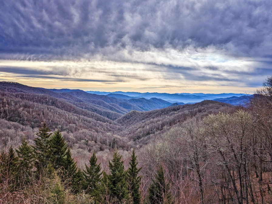 View of Great Smoky Mountains National Park North Carolina in Winter 1