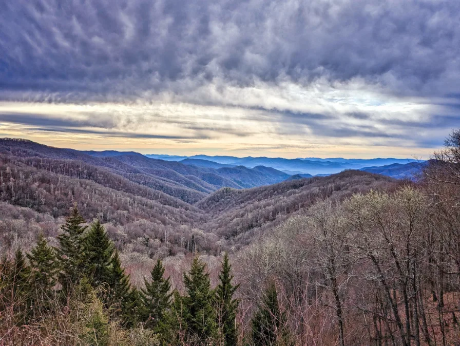 View of Great Smoky Mountains National Park North Carolina in Winter 1