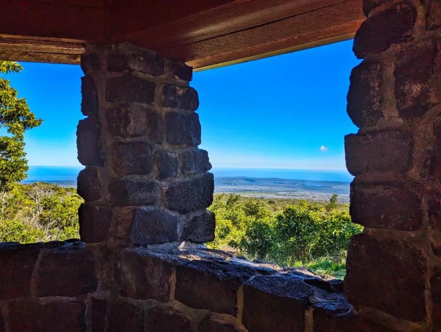 View of Kilauea from Mauna Loa Lookout Hawaii Volcanoes National Park Big Island 3