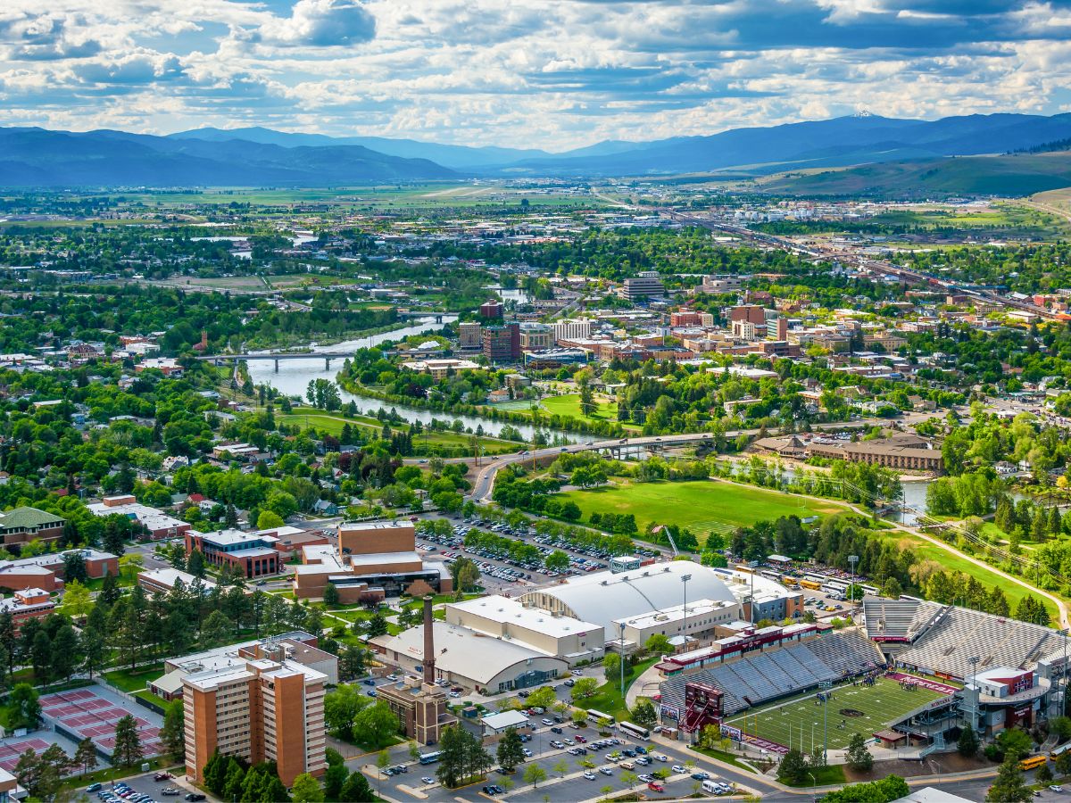 View of University of Montana Campus from Sentinel Mountain Missoula
