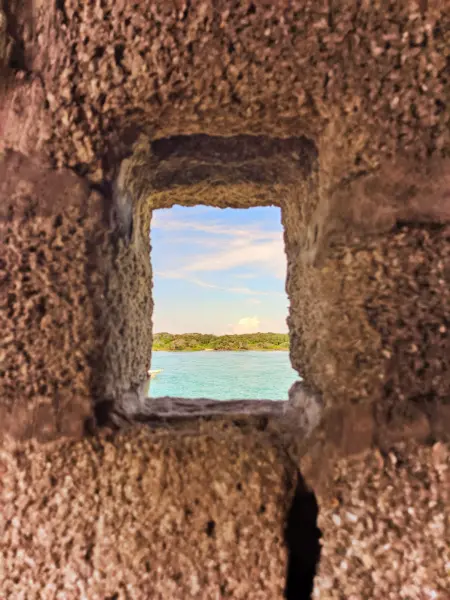 View through portal window at Fort Matanzas National Monument St Augustine FL 4
