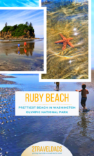 Ruby Beach in Olympic National Park is the prettiest beach in Washington. In a remote part of the Olympic Peninsula, it's the perfect add to a road trip or hiking adventure on the Pacific Coast. #beach #nationalpark #washington