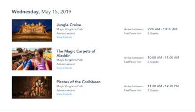 WDW FastPass scheduling 2