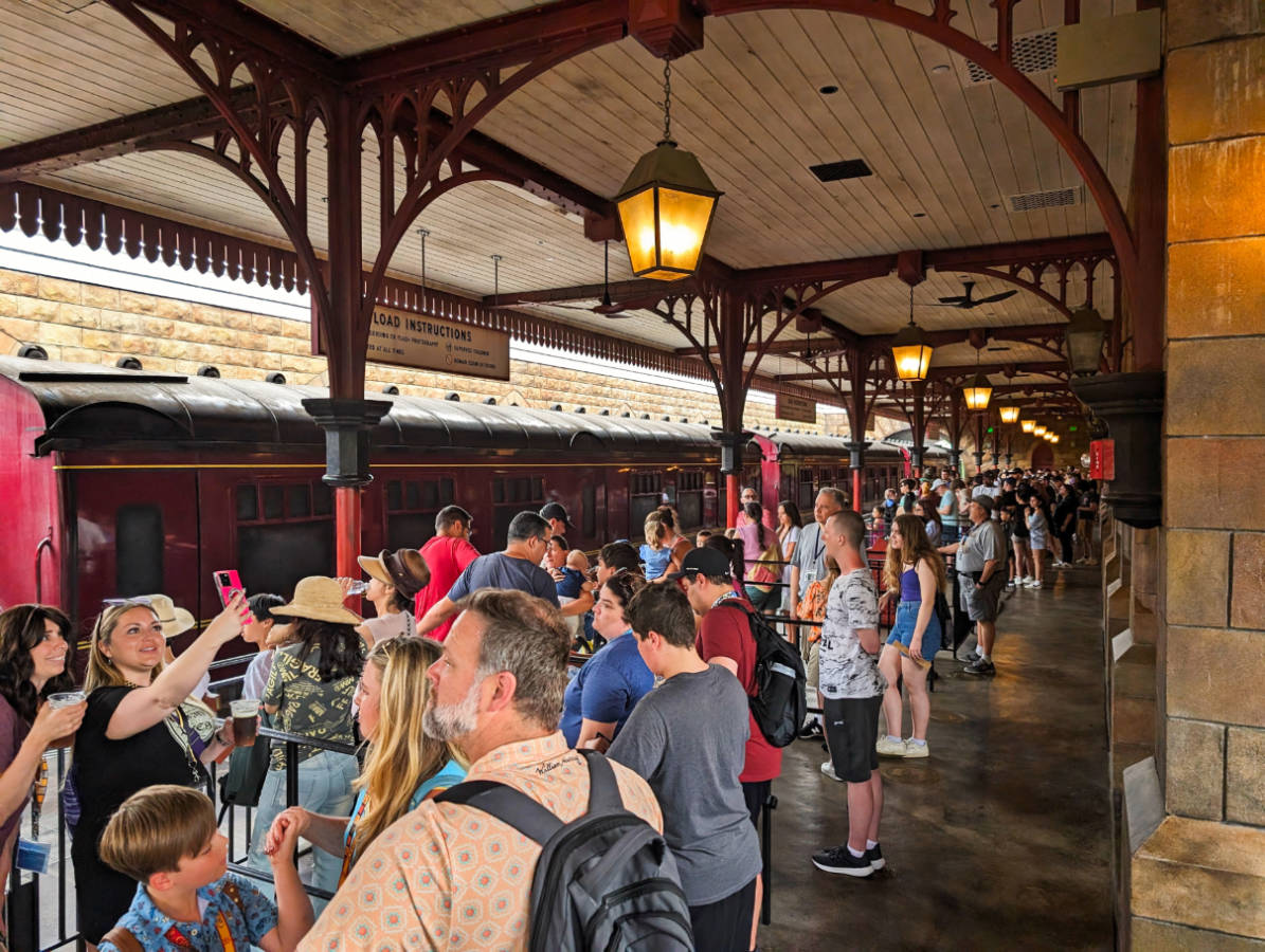 Waiting for the Hogwarts Express at Hogsmeade Station Islands of Adventure Universal Orlando Resort