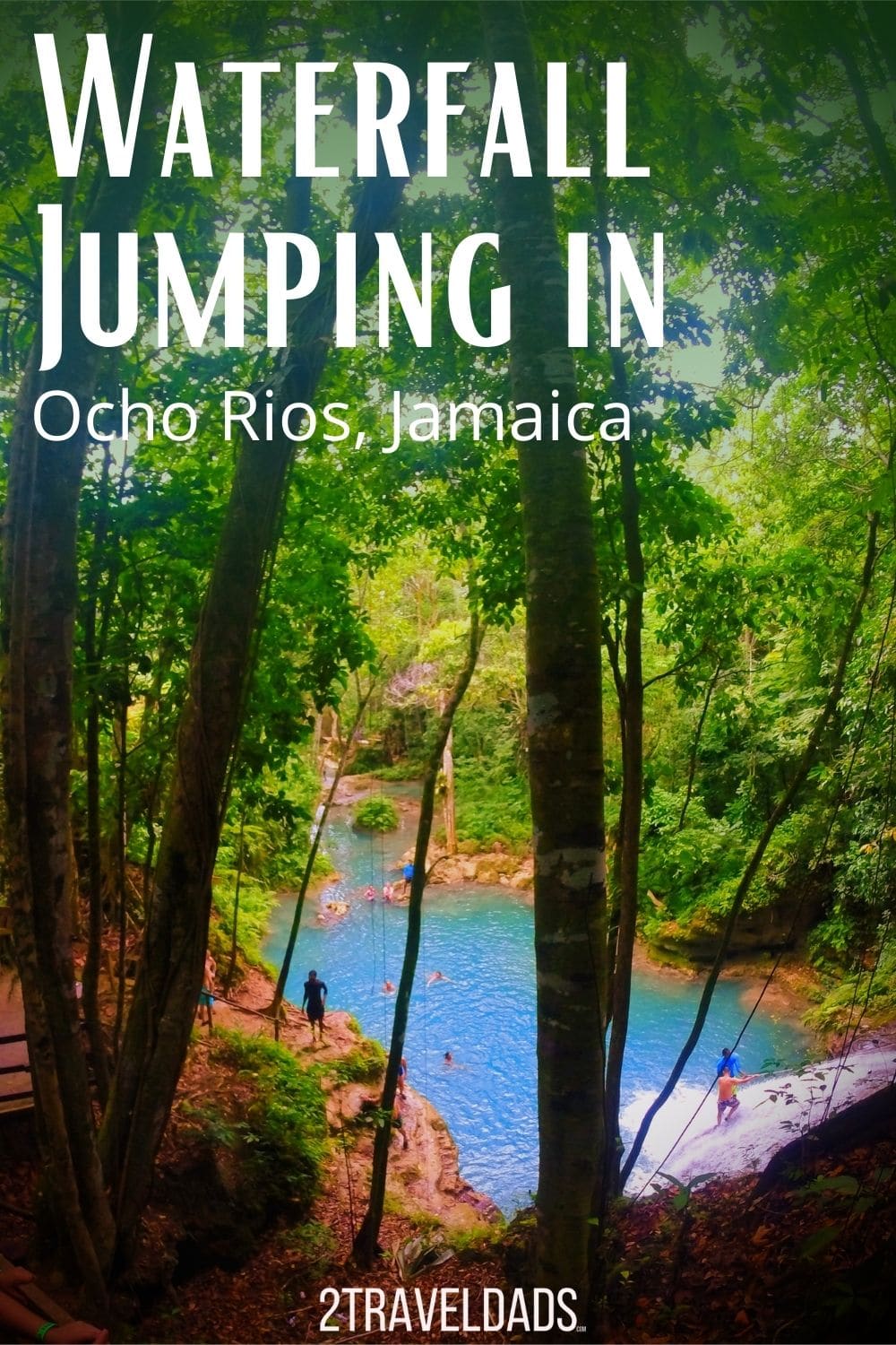 The Blue Hole in Ocho Rios, Jamaica is a great day trip or cruise excursion into the Jamaican jungle. Climbing and jumping off waterfalls, hiking along tropical rivers and swimming in turquoise jungle pools are an epic island vacation adventure.