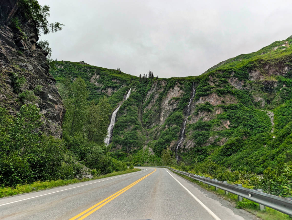 Waterfalls in Keystone Canyon Richardson Highway Valdez Alaska
