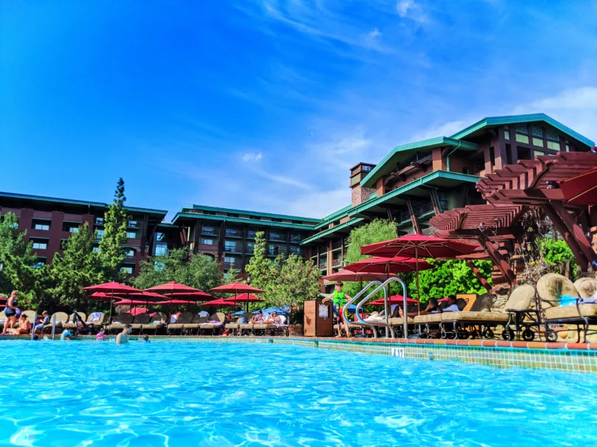 Waterslide pool at Disneys Grand Californian Hotel 2020 2