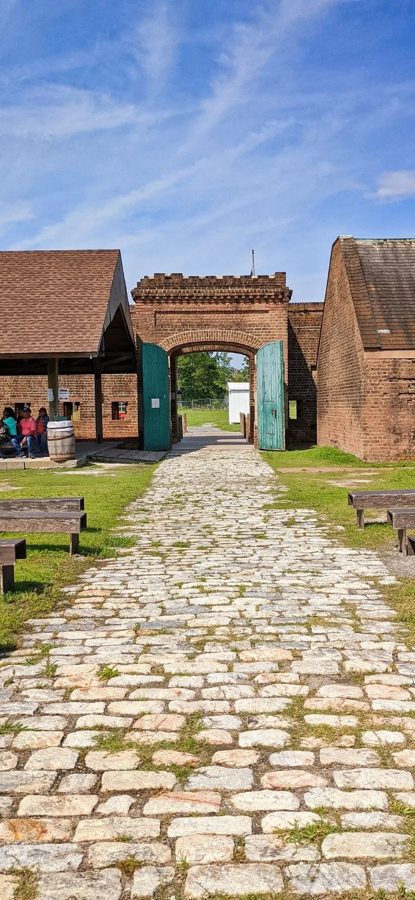 Cobblestone path at Fort Jackson Historic Site, Savannah, Georgia